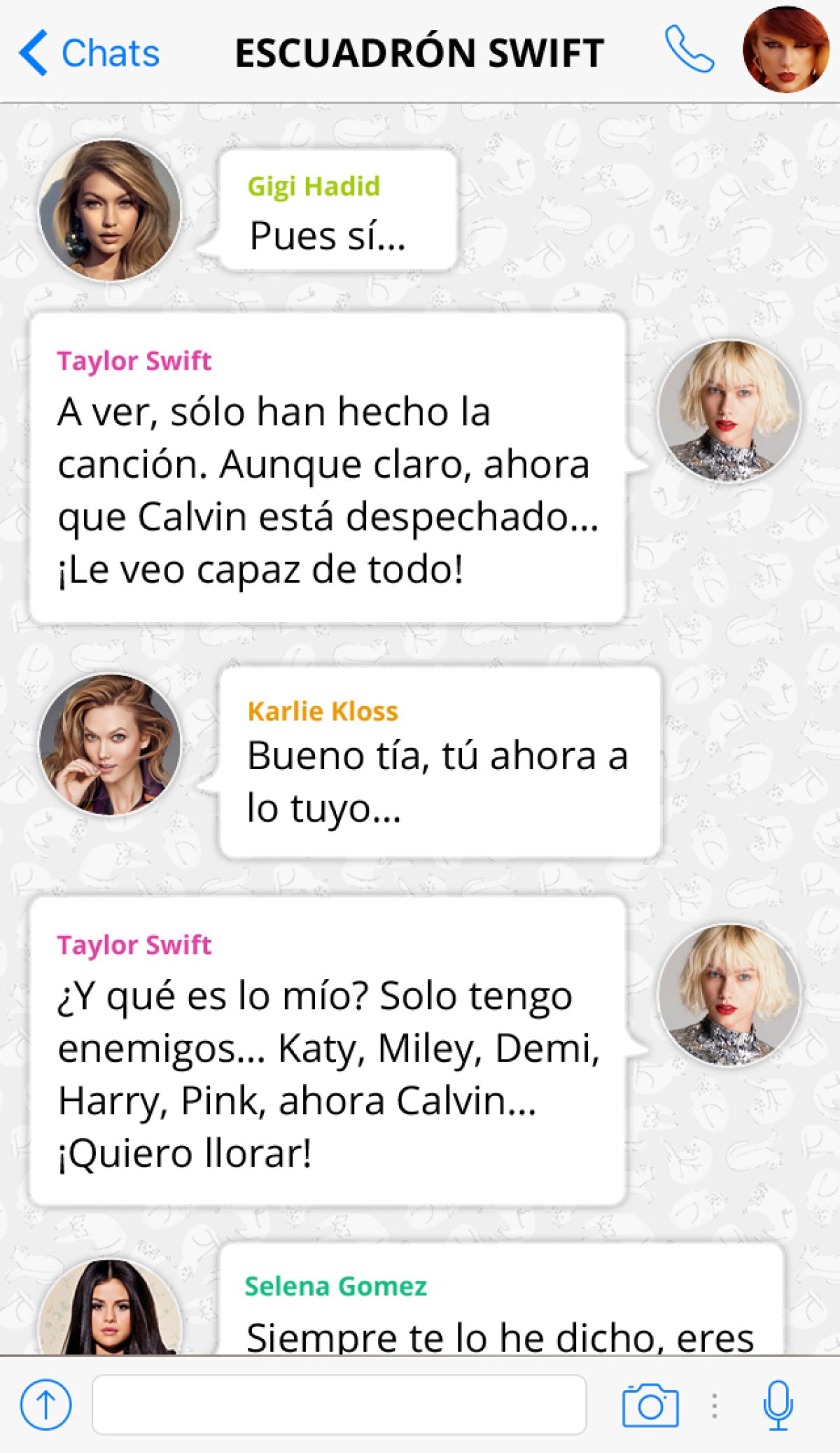 La conversación de WhatsApp del grupo de amigas de Taylor Swift La conversación de WhatsApp del grupo de amigas de Taylor Swift