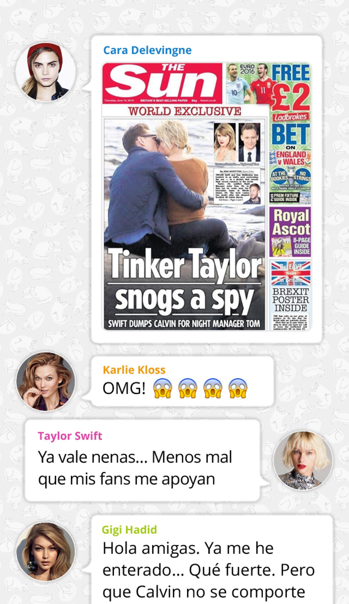 La conversación de WhatsApp del grupo de amigas de Taylor Swift La conversación de WhatsApp del grupo de amigas de Taylor Swift