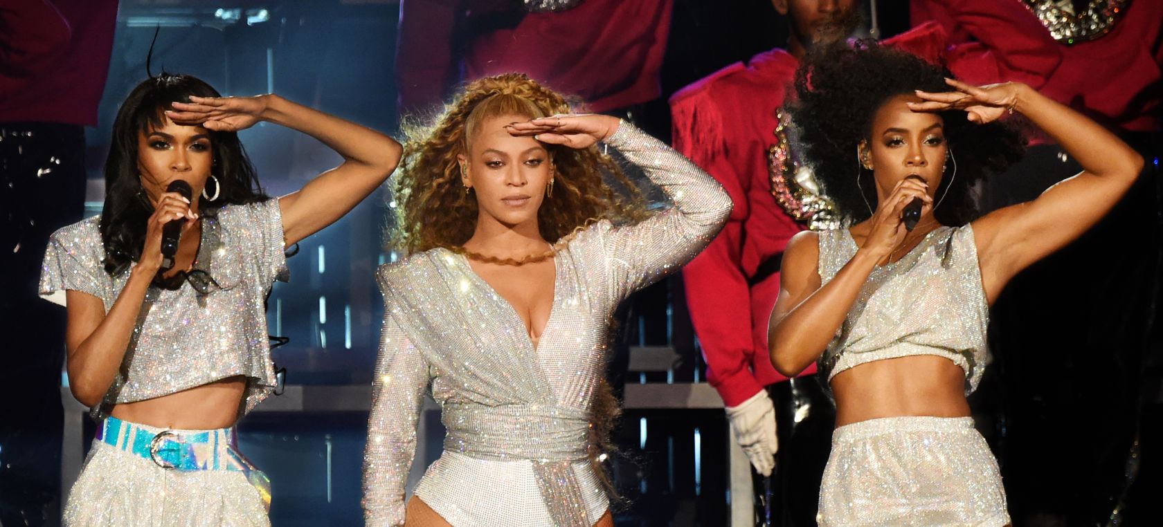 Beyoncé y Kelly Rowland en Destiny's Child Beyoncé y Kelly Rowland en Destiny's Child