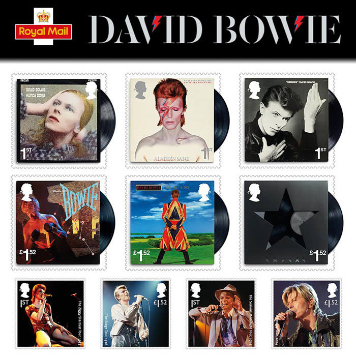Así serán los nuevos sellos británicos de David Bowie Así serán los nuevos sellos británicos de David Bowie