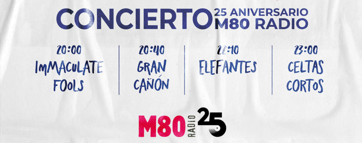 Gran Cañón, Celtas Cortos, Elefantes e Immaculate Fools celebran el concierto #25deM80 en Madrid Gran Cañón, Celtas Cortos, Elefantes e Immaculate Fools celebran el concierto #25deM80 en Madrid