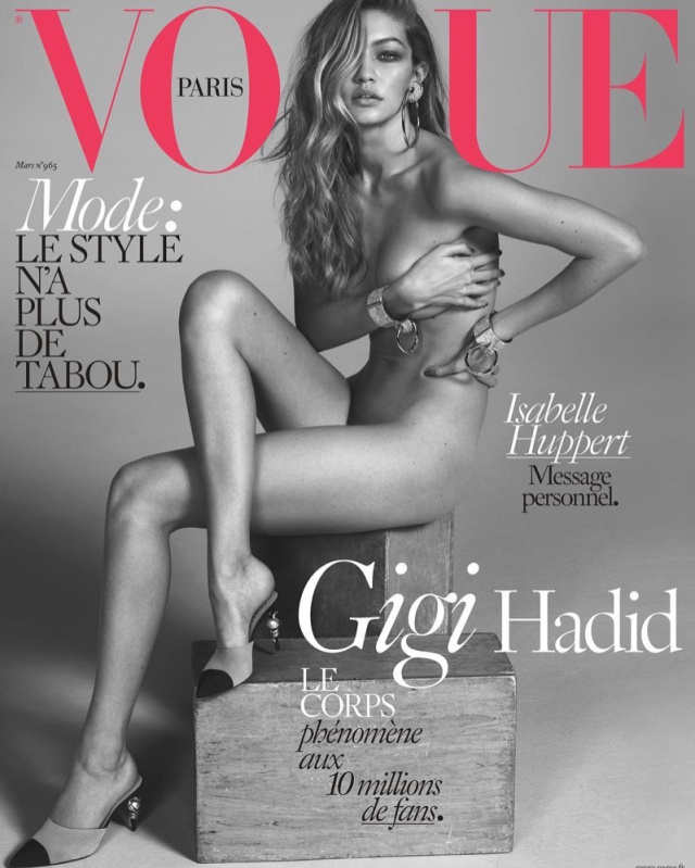 Gigi Hadid se atreve a desnudarse en la portada de Vogue