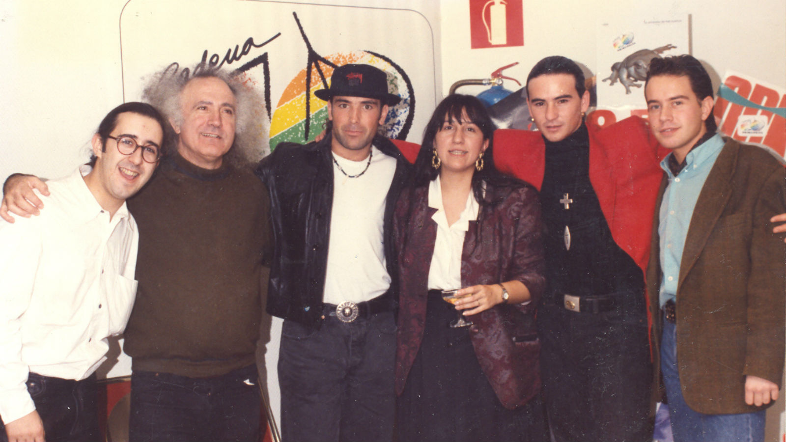 OBK y compañeros de LOS40 en los años noventa.