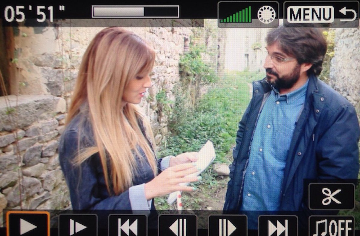 Paula Hergar entrevistando a Jordi Évole