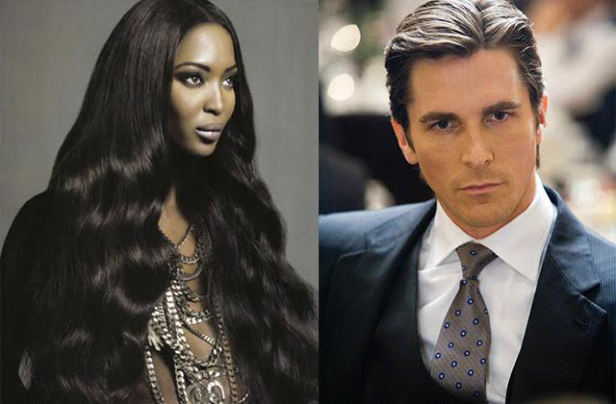 Christian Bale y Naomi Cambpell