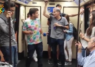 Skone y Arkano improvisan en el metro de Madrid