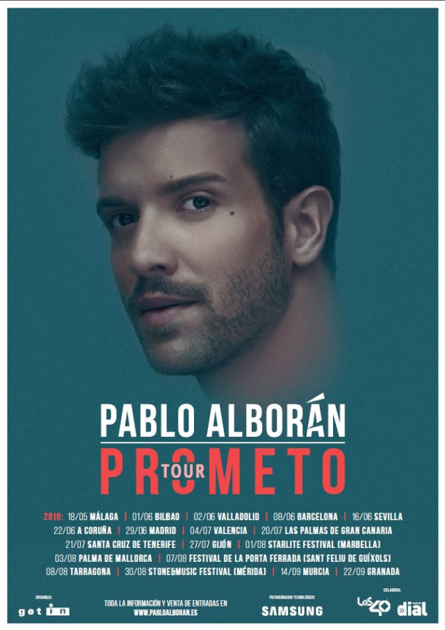 Pablo Alborán anuncia las fechas españolas de su ‘Tour Prometo 2018’