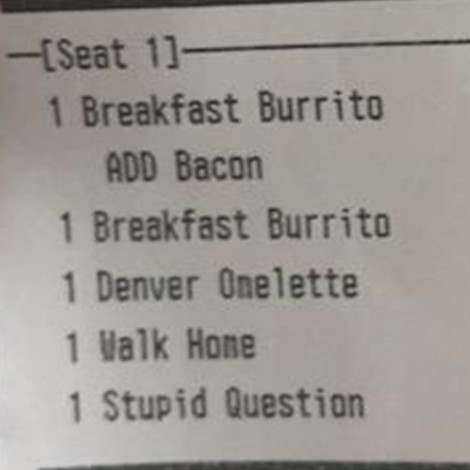 Este ticket de un restaurante se hace viral por “una estúpida pregunta”