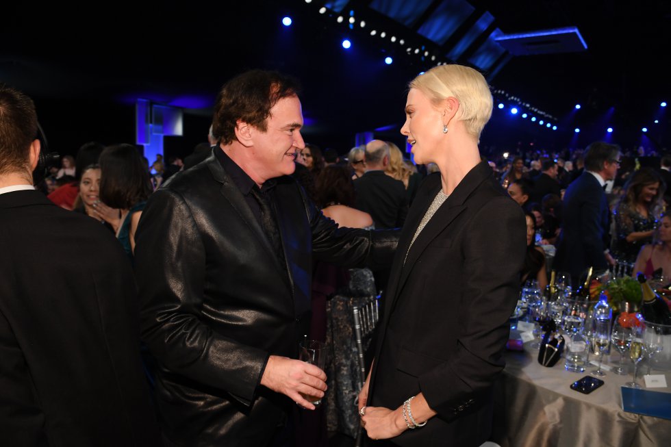 Quentin Tarantino y Charlize Theron