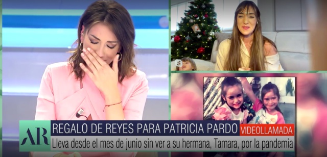 Patricia Pardo (Telecinco) no puede evitar llorar en directo al ver a su hermana