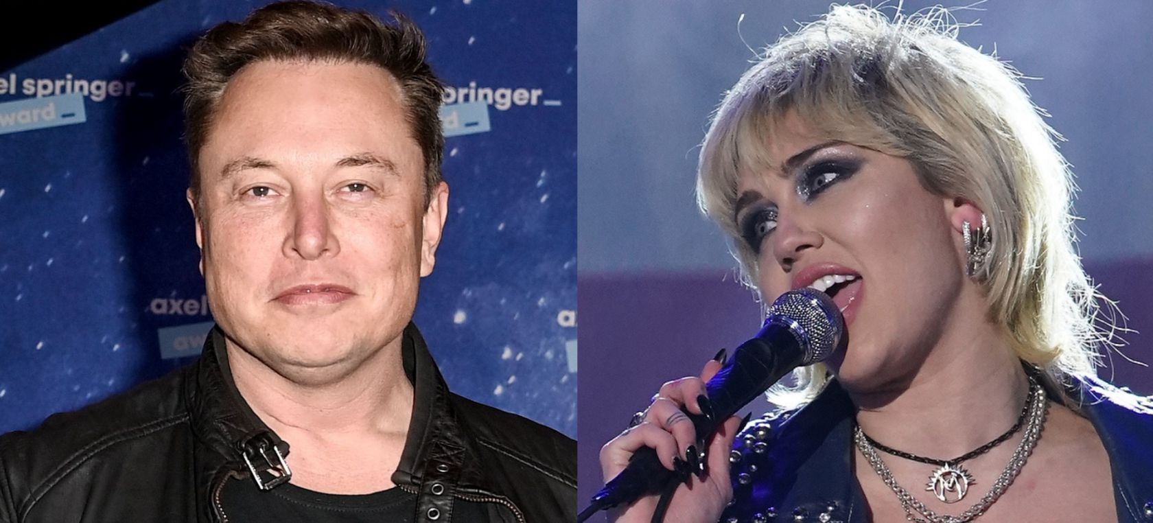 Elon Musk en la presentación de Tesla / Miley Cyrus en Nochevieja de 2021