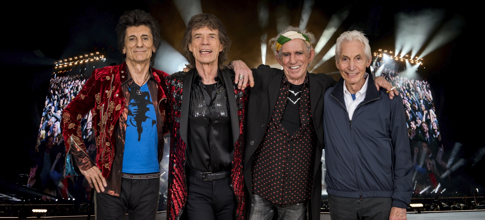Mick Jagger, Keith Richards y Roonie Wood se despiden de Charlie Watts