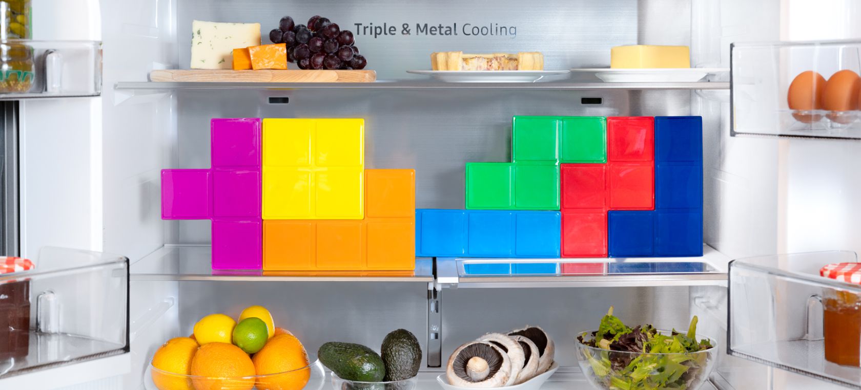 Samsung y Tetris se dan la mano para crear ‘tuppers’ para tu nevera.