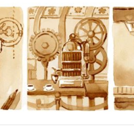 Google le dedica el doodle de hoy a Angelo Moriondo, el inventor de la máquina café espresso