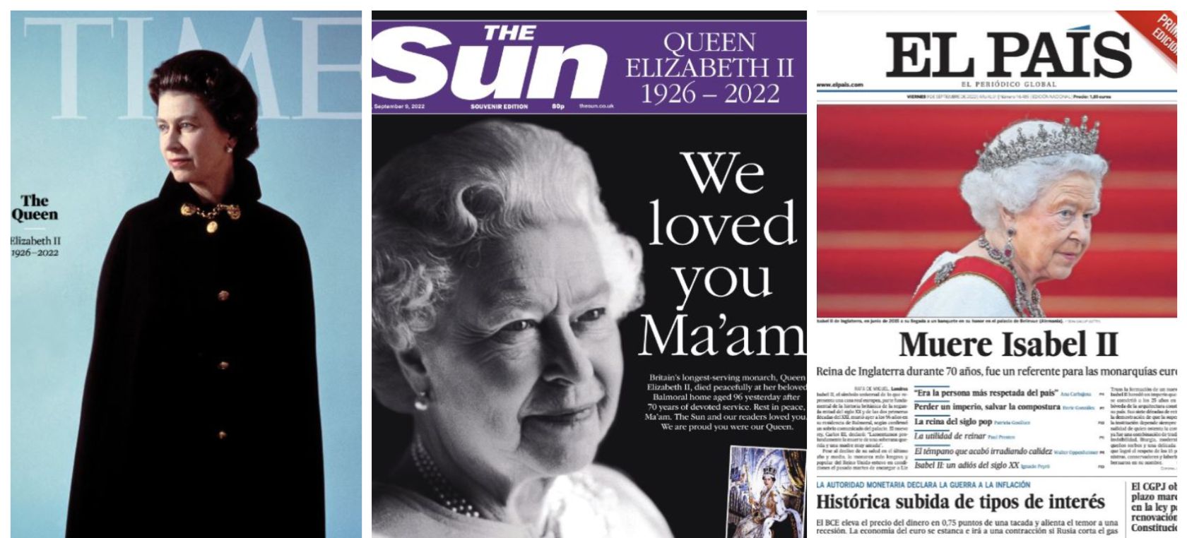 Así recogen las portadas de los periódicos la muerte de la Reina Isabel II de Inglaterra