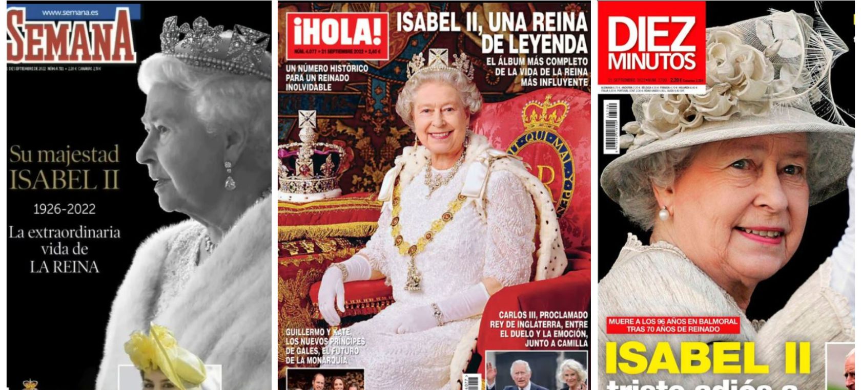 Estas son las portadas de las revistas del corazón de esta semana: especiales por la muerte de la Reina Isabel